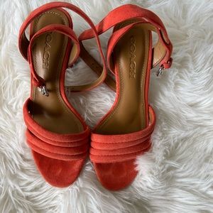 Coach PIERCE Shoes, Orange Suede